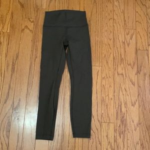 Dark Olive Green Lululemon Wunder Under Yoga Pants